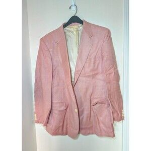 Haggar Coral Pink Men's 85% Silk Sport Jacket, 2 Button, 46R